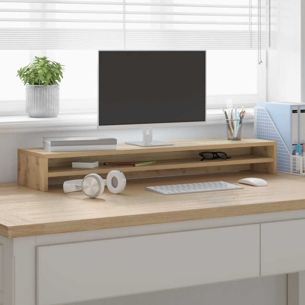 Monitorstativ Hantverksmässig Ek 100X24X13 Cm Konstruerat Trä