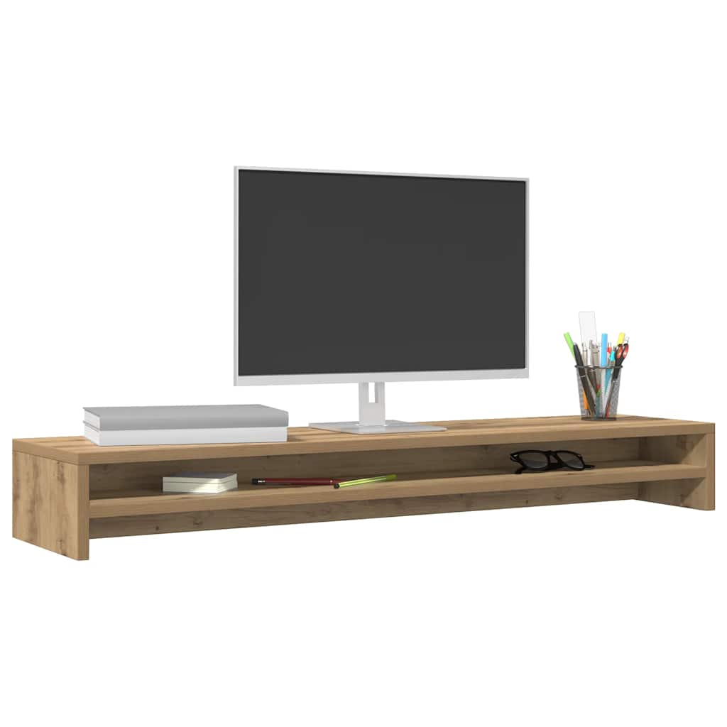 Monitorstativ Hantverksmässig Ek 100X24X13 Cm Konstruerat Trä