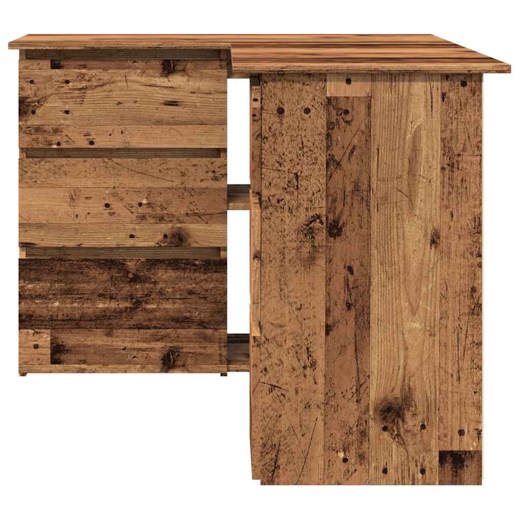 Hörnskrivbord Åldrat Trä 145X100X76 Cm Konstruerat Trä