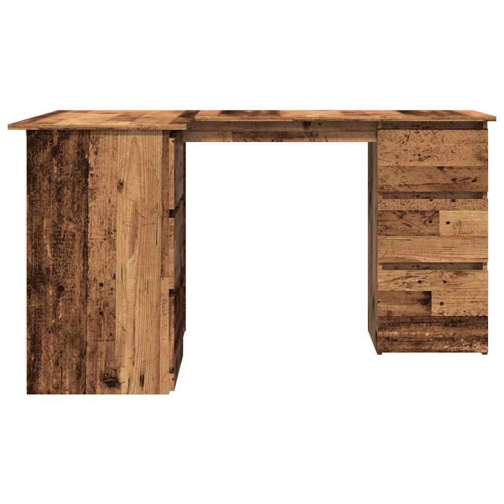 Hörnskrivbord Åldrat Trä 145X100X76 Cm Konstruerat Trä