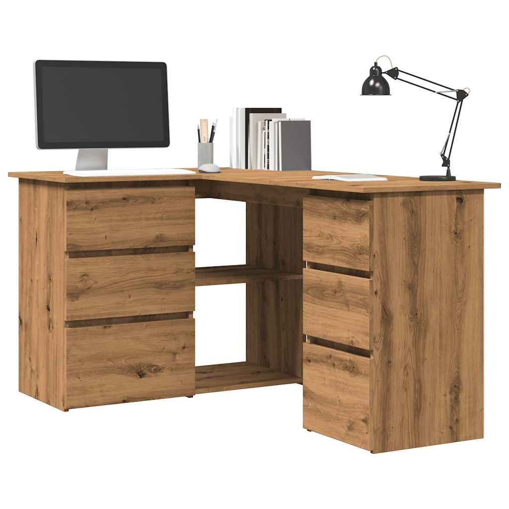 Hörnskrivbord Åldrat Trä 145X100X76 Cm Konstruerat Trä