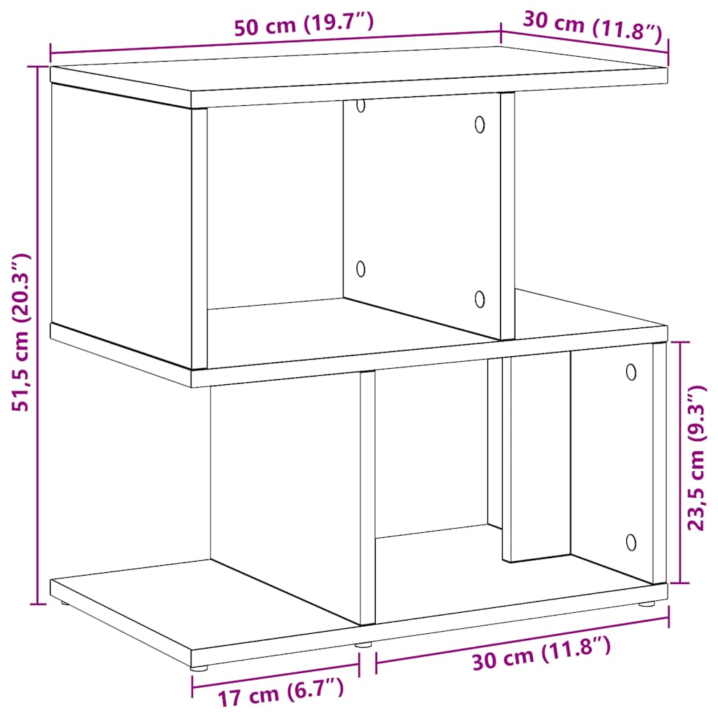 Sängbord 2 St Ek 50X30X51,5 Cm Konstruerat Trä