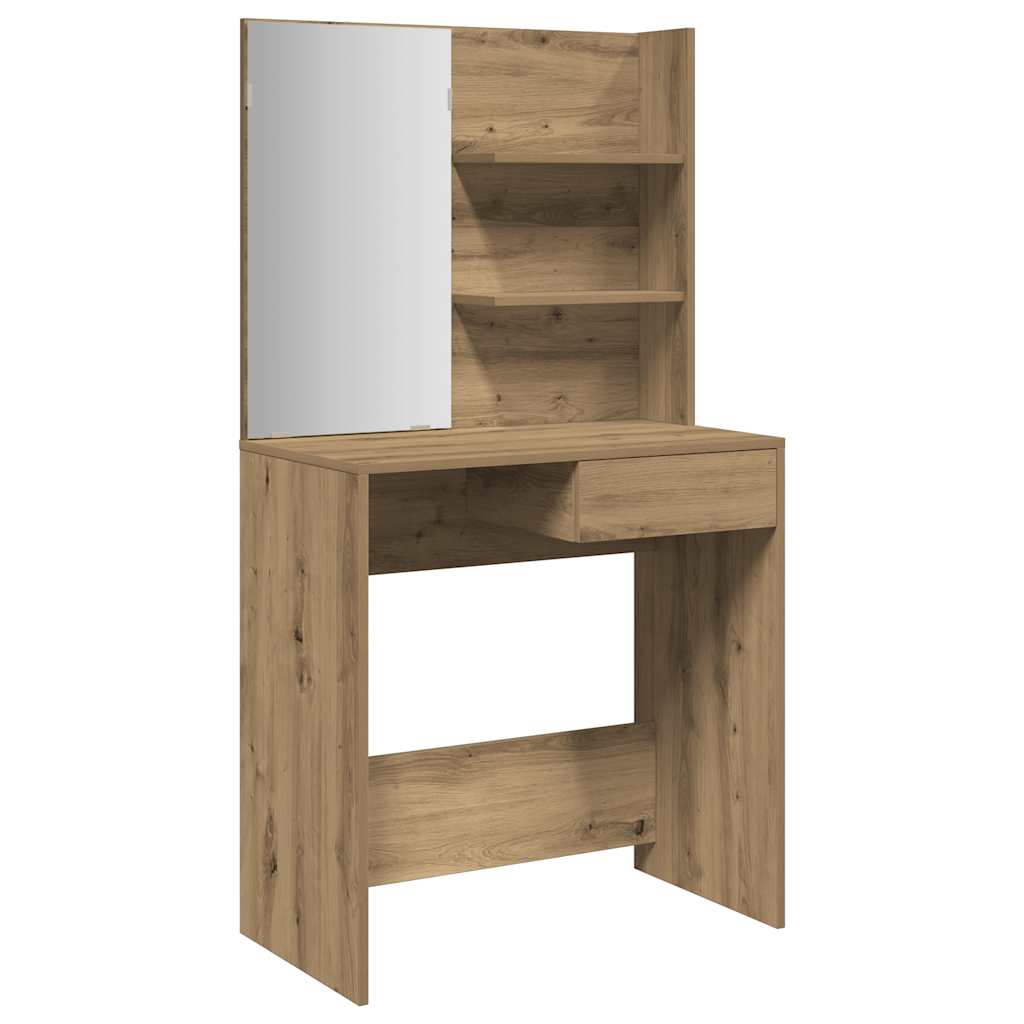 Sminkbord Med Spegel 74,5X40X141 Cm