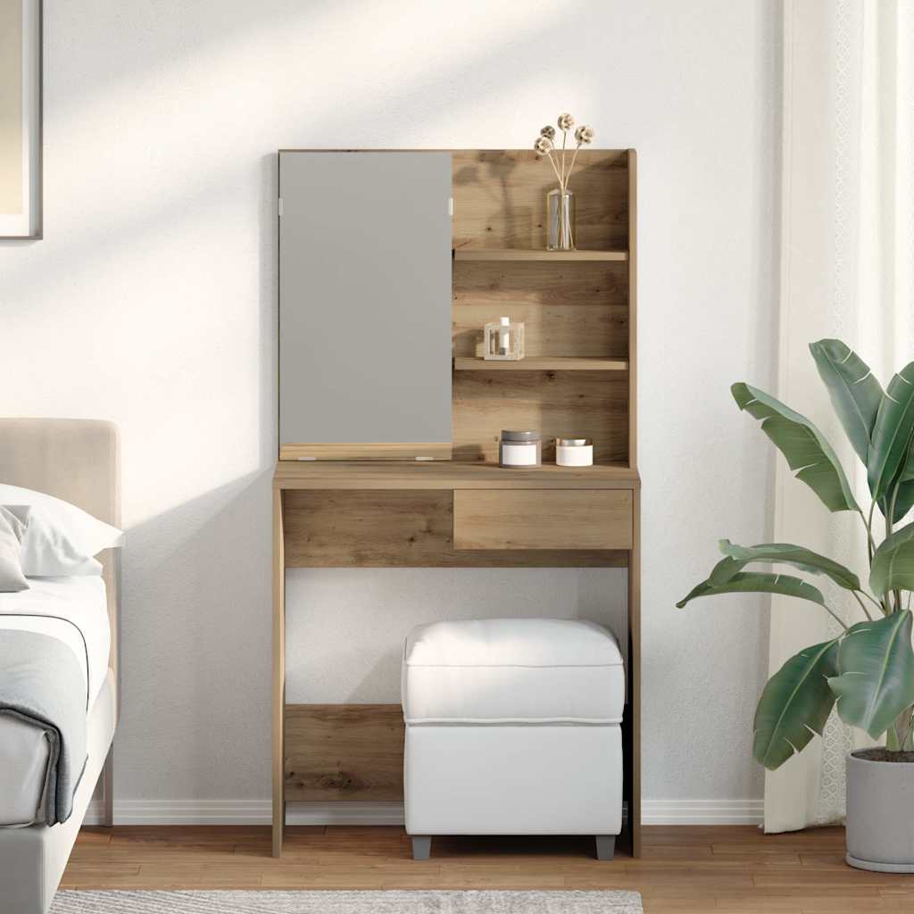 Sminkbord Med Spegel 74,5X40X141 Cm