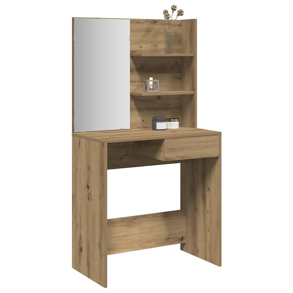Sminkbord Med Spegel 74,5X40X141 Cm