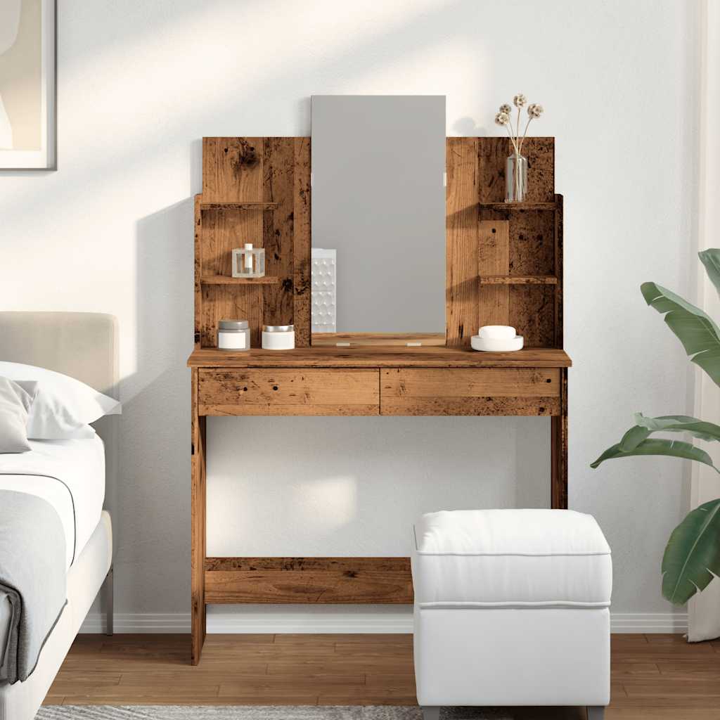Sminkbord Med Spegel 96X39X142 Cm