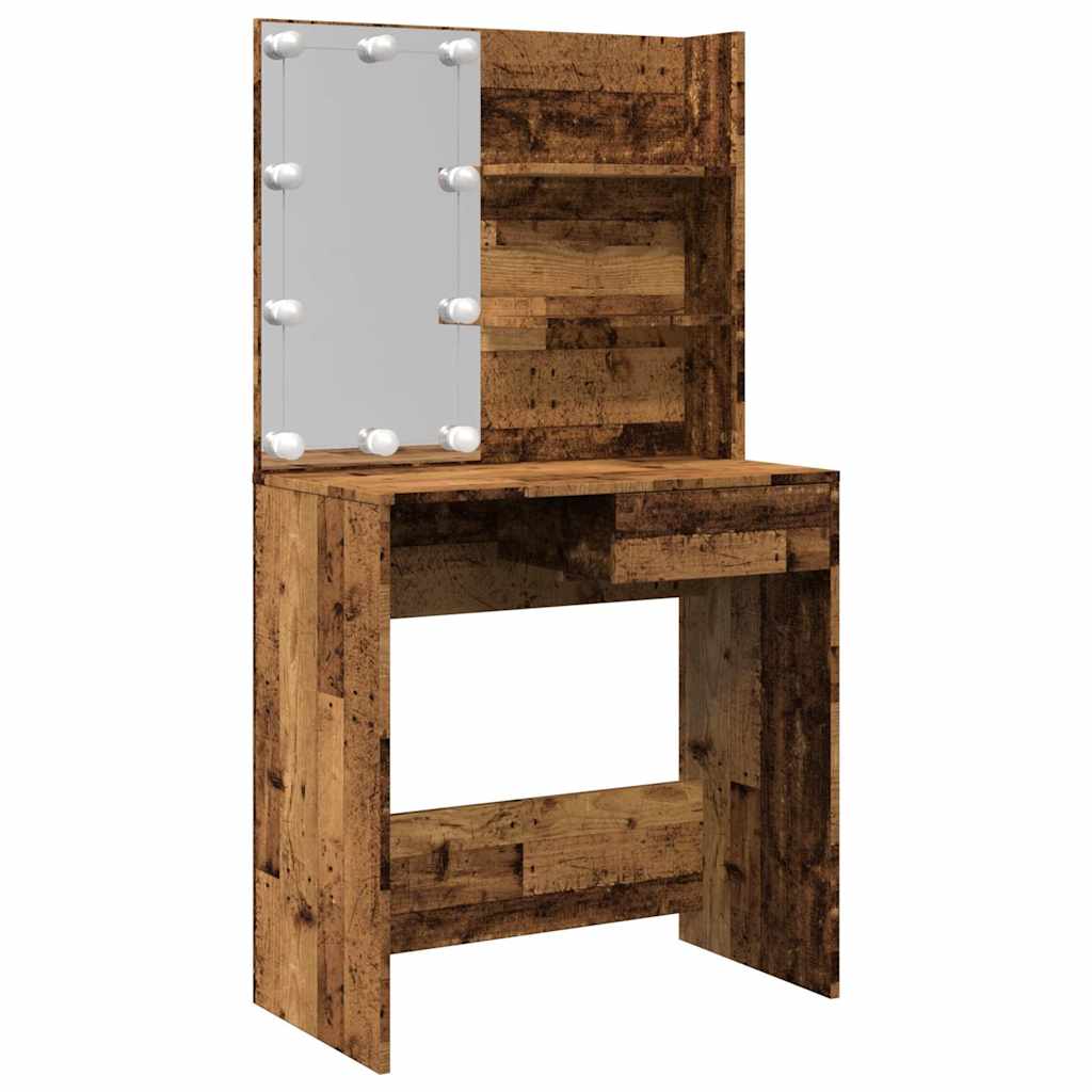 Sminkbord Med Led 74,5X40X141 Cm