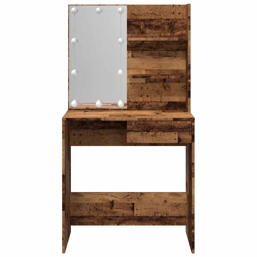 Sminkbord Med Led 74,5X40X141 Cm