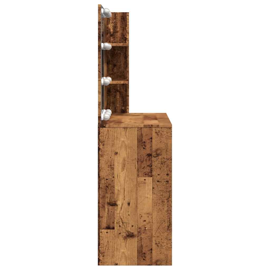 Sminkbord Med Led 74,5X40X141 Cm