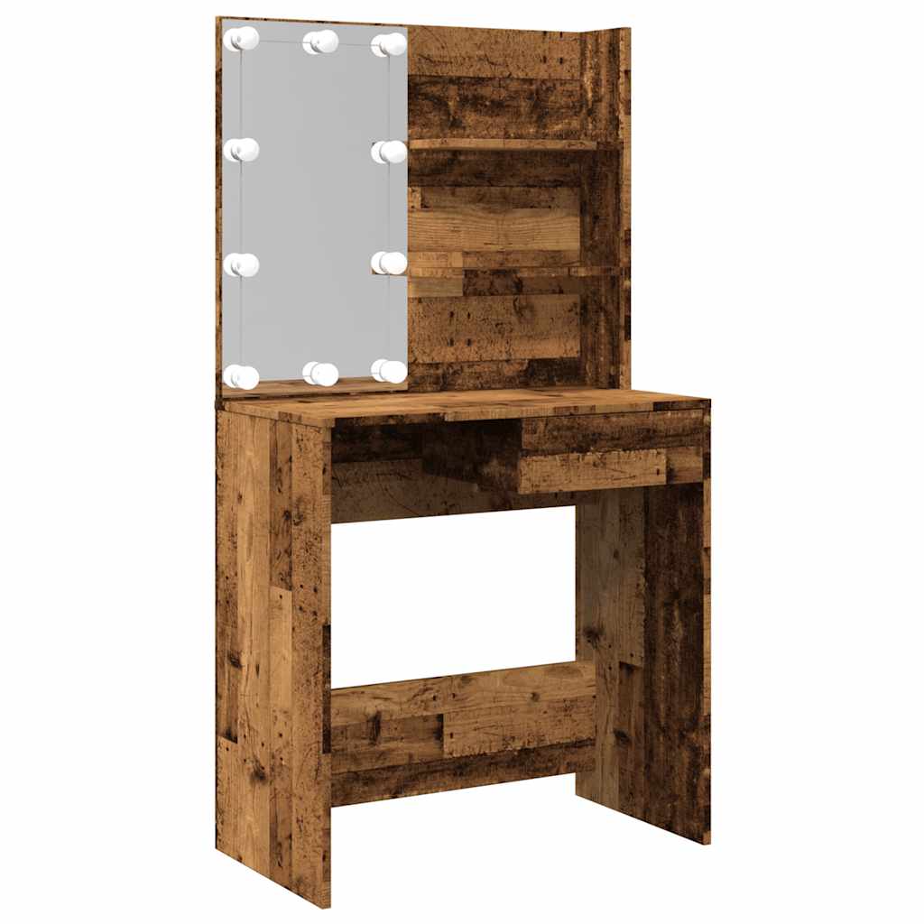 Sminkbord Med Led 74,5X40X141 Cm