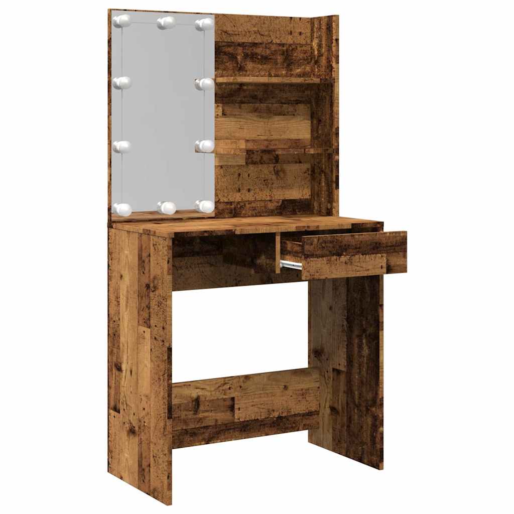 Sminkbord Med Led 74,5X40X141 Cm