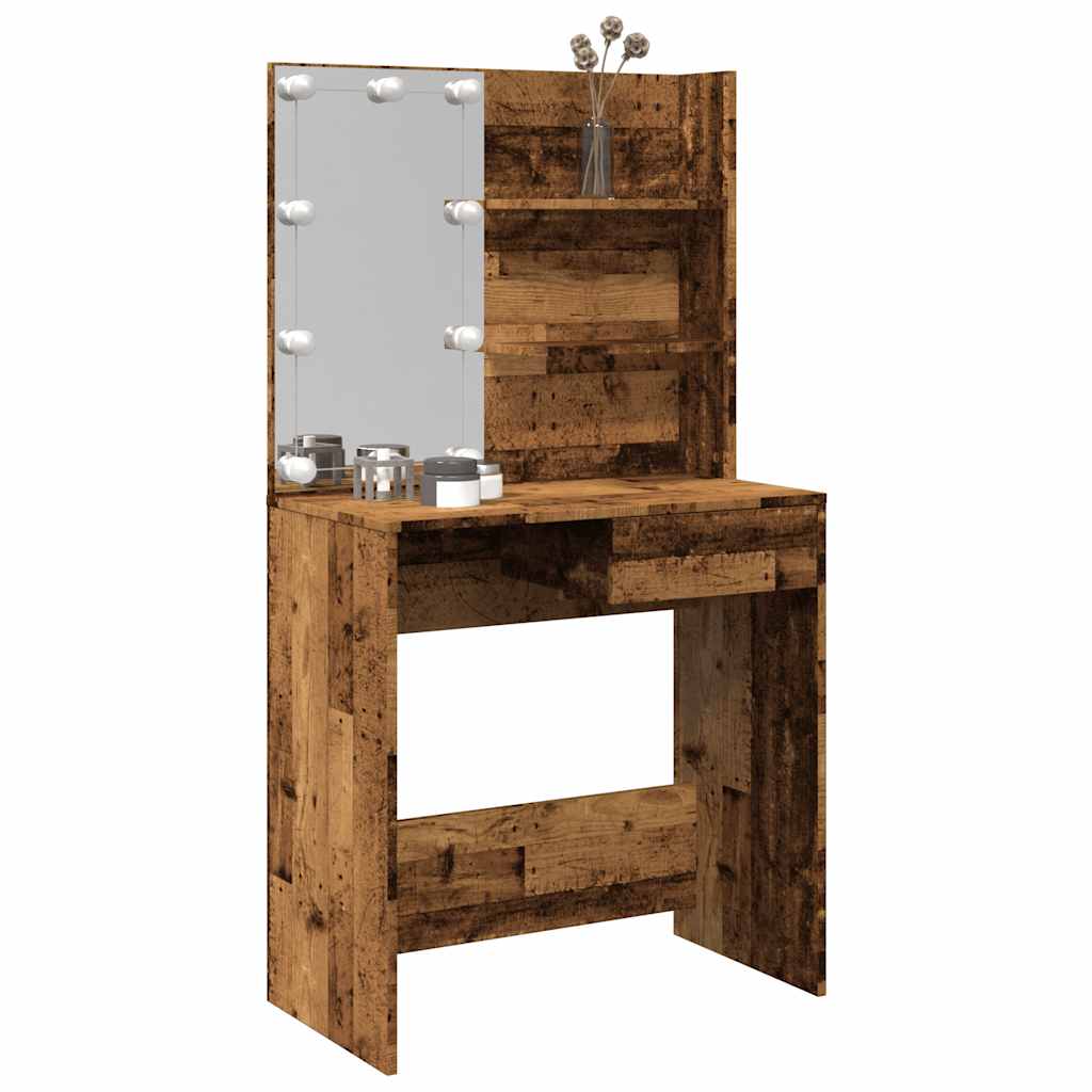 Sminkbord Med Led 74,5X40X141 Cm
