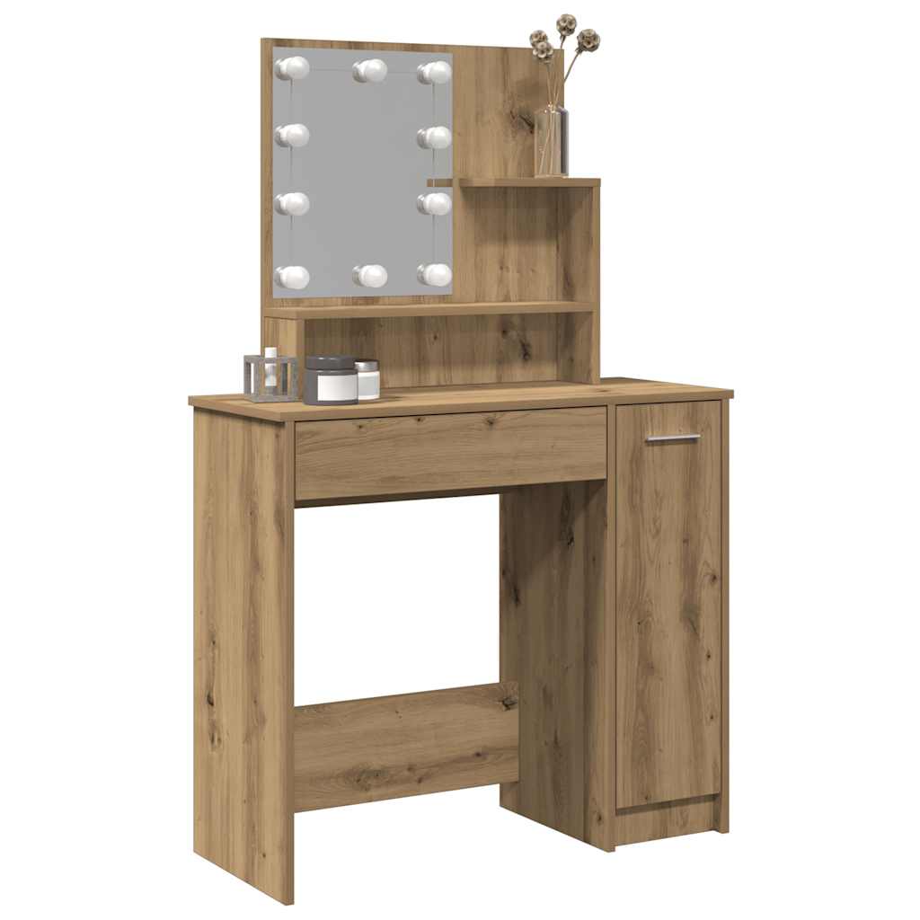 Sminkbord Med Led 86,5X35X136 Cm