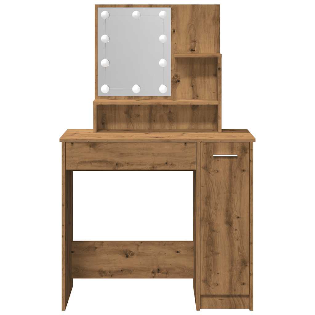 Sminkbord Med Led 86,5X35X136 Cm