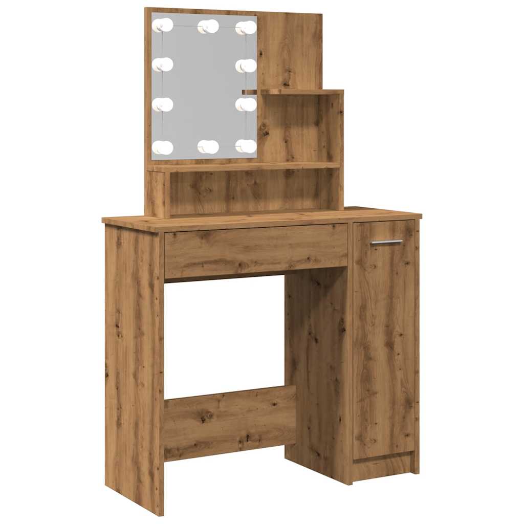 Sminkbord Med Led 86,5X35X136 Cm