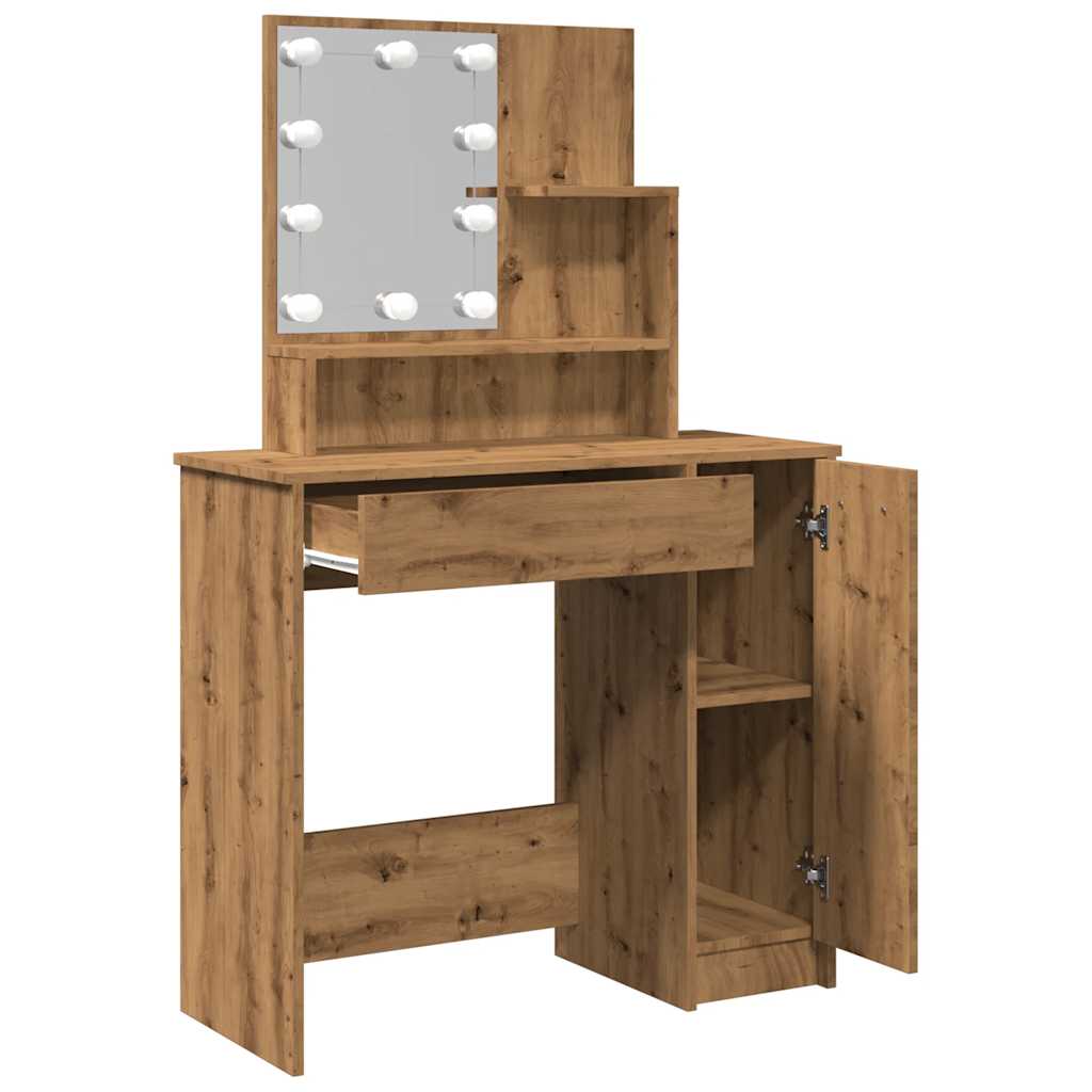 Sminkbord Med Led 86,5X35X136 Cm
