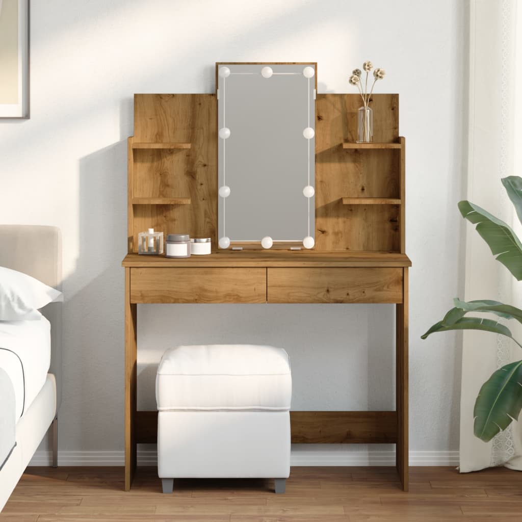 Sminkbord Med Led 96X40X142 Cm