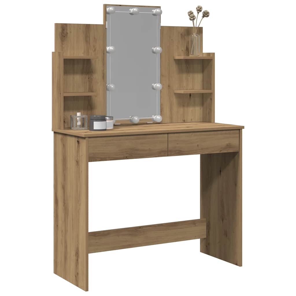 Sminkbord Med Led 96X40X142 Cm