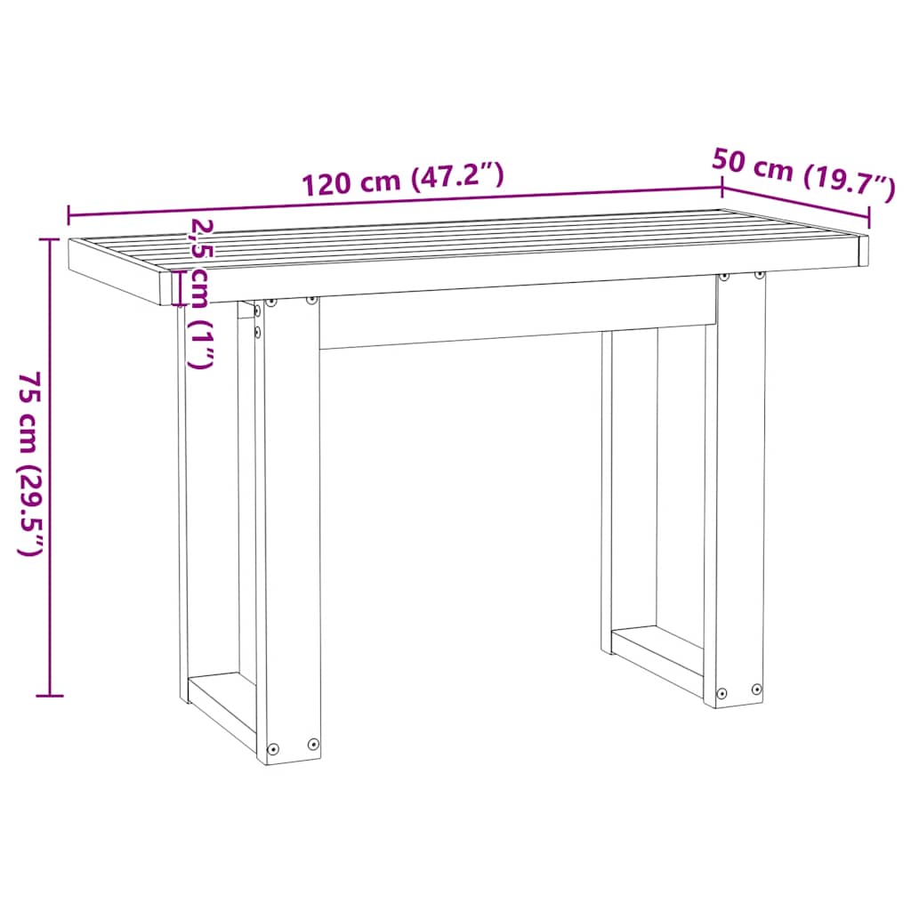 Skrivbord Noain Ade Ben 120X50X75 Cm Massiv Furu