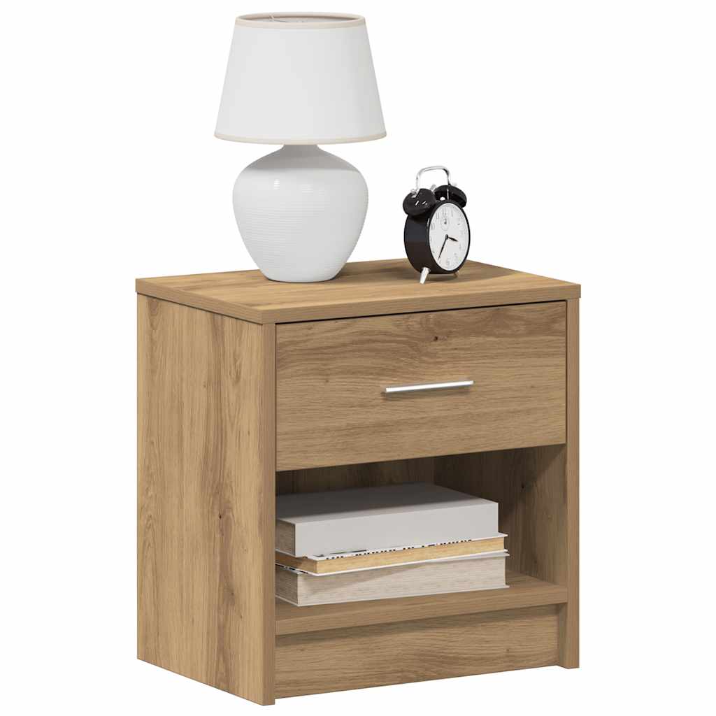 Sängbord 2 St Med Låda 39X28X41 Cm