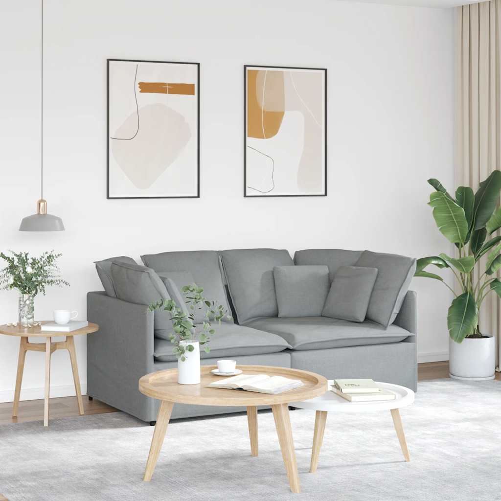 Modulsoffa Med Dynor I Tyg Molngrå