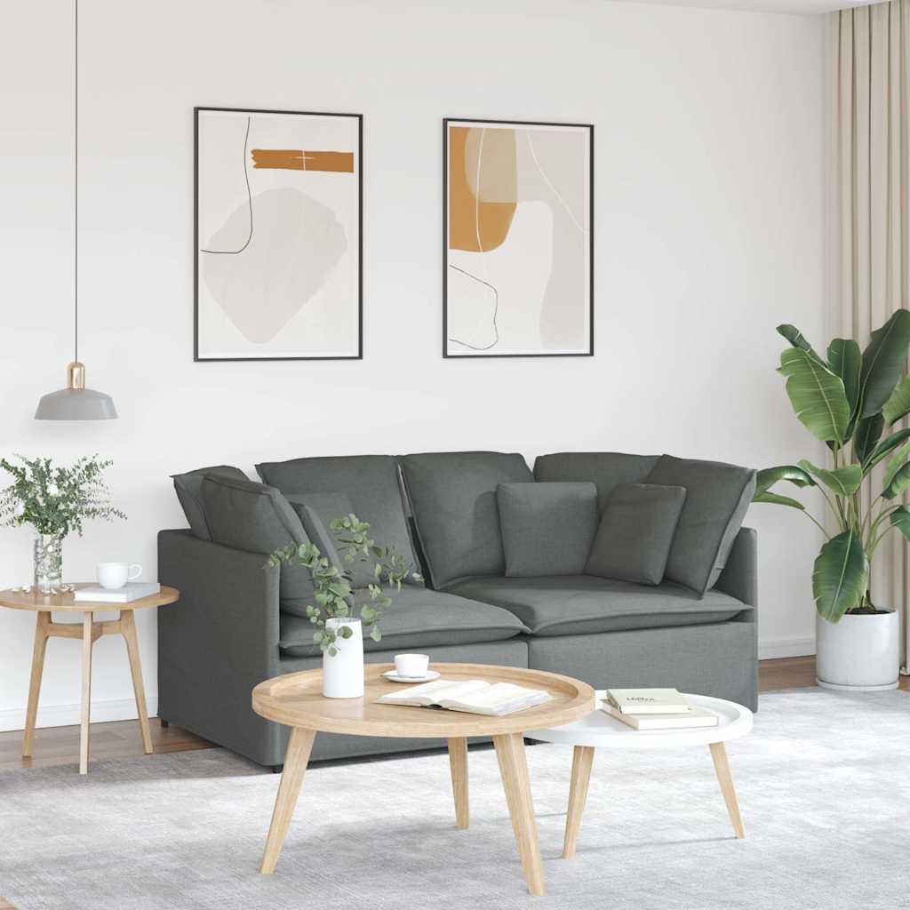 Modulsoffa Med Dynor I Tyg Molngrå