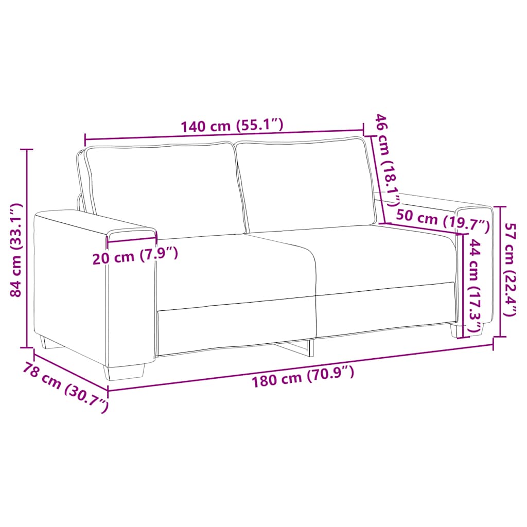 2-Sitssoffa Linne 180X78X84 Cm