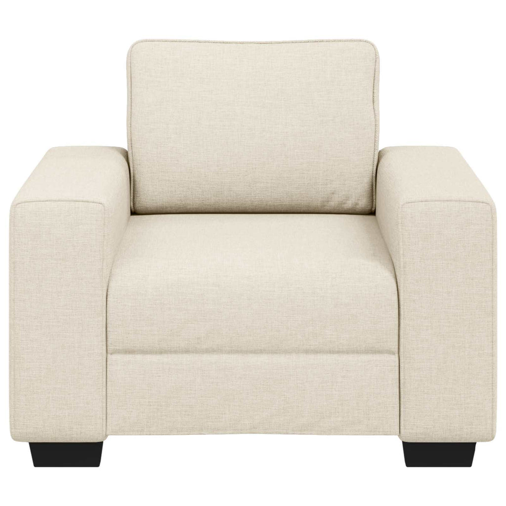 Soffstol Beige 100 Cm Linnenblandad Tyg