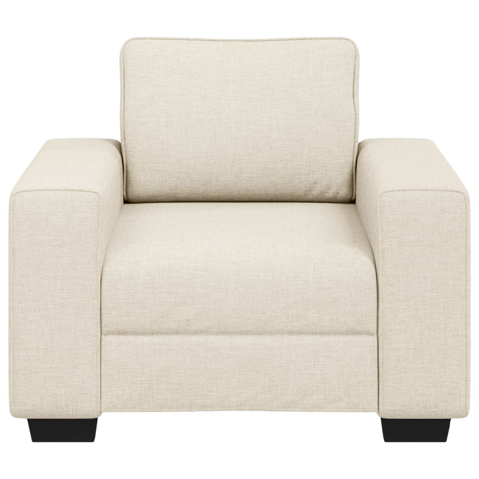 Soffstol Beige 100 Cm Linnenblandad Tyg