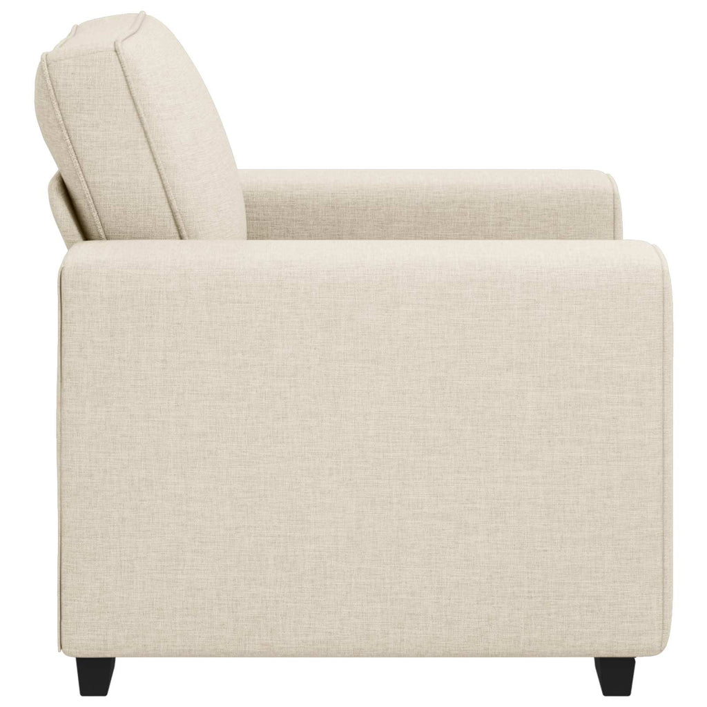 Soffstol Beige 100 Cm Linnenblandad Tyg