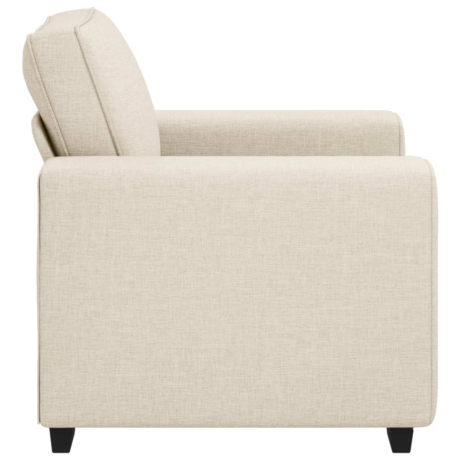 Soffstol Beige 100 Cm Linnenblandad Tyg