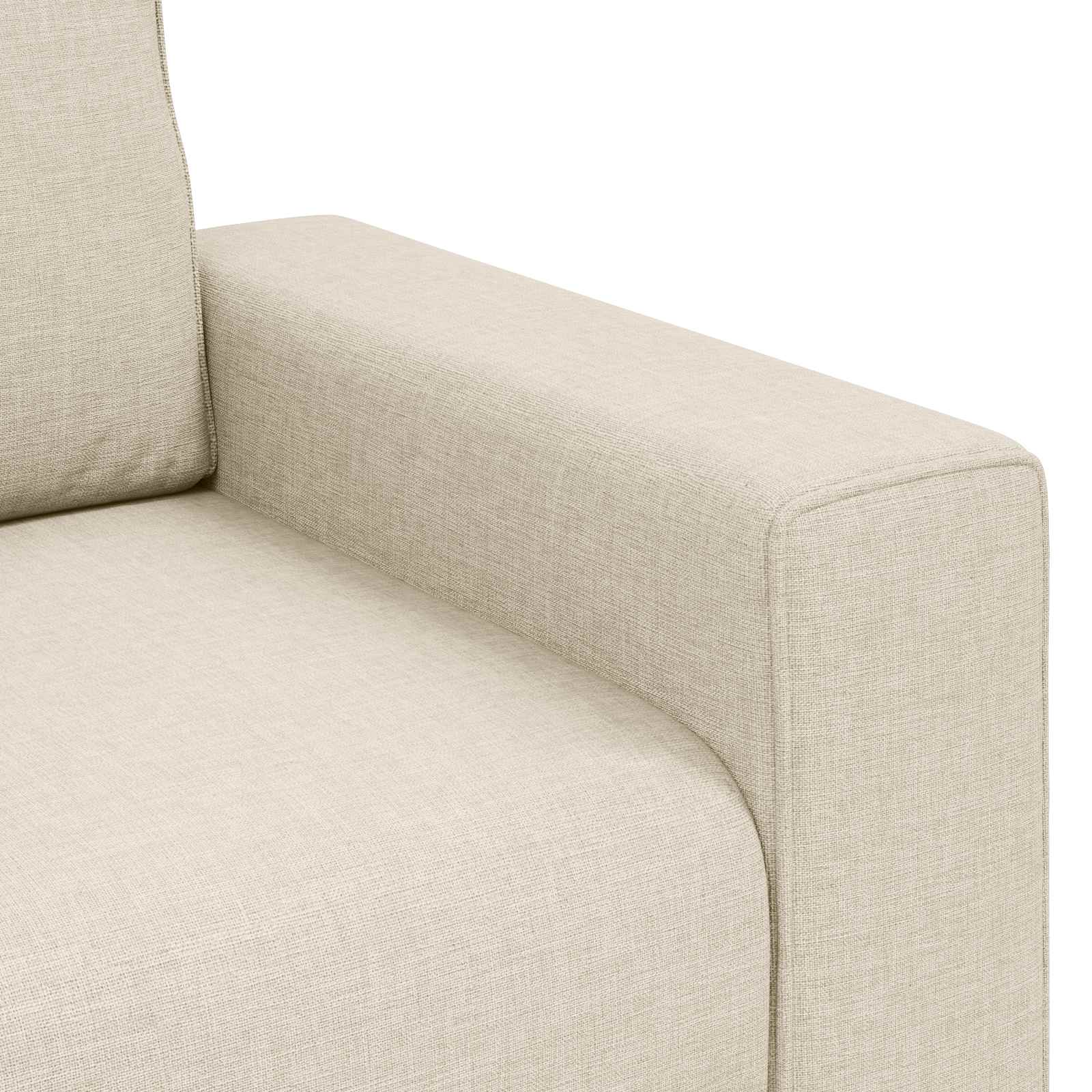 2-Sits Soffa Beige 160 Cm Linnenblandad Tyg