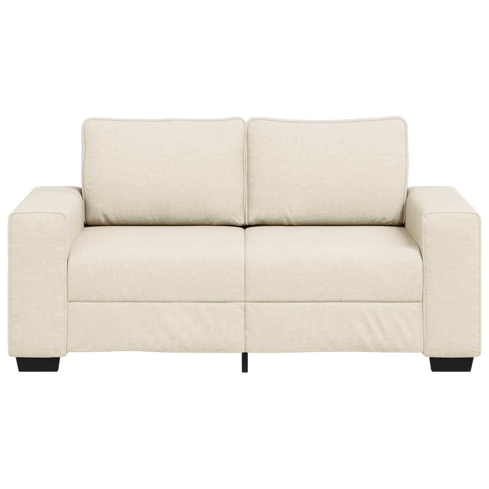 2-Sits Soffa Beige 160 Cm Linnenblandad Tyg