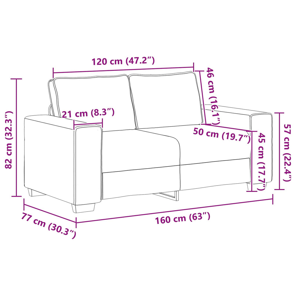 2-Sits Soffa Beige 160 Cm Linnenblandad Tyg