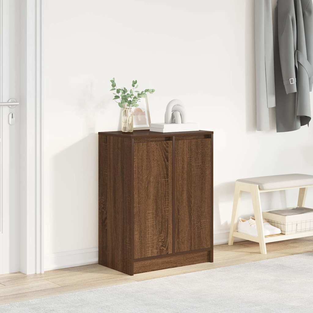 Skoskåp Rökt Ek 57X34X76 Cm Konstruerat Trä