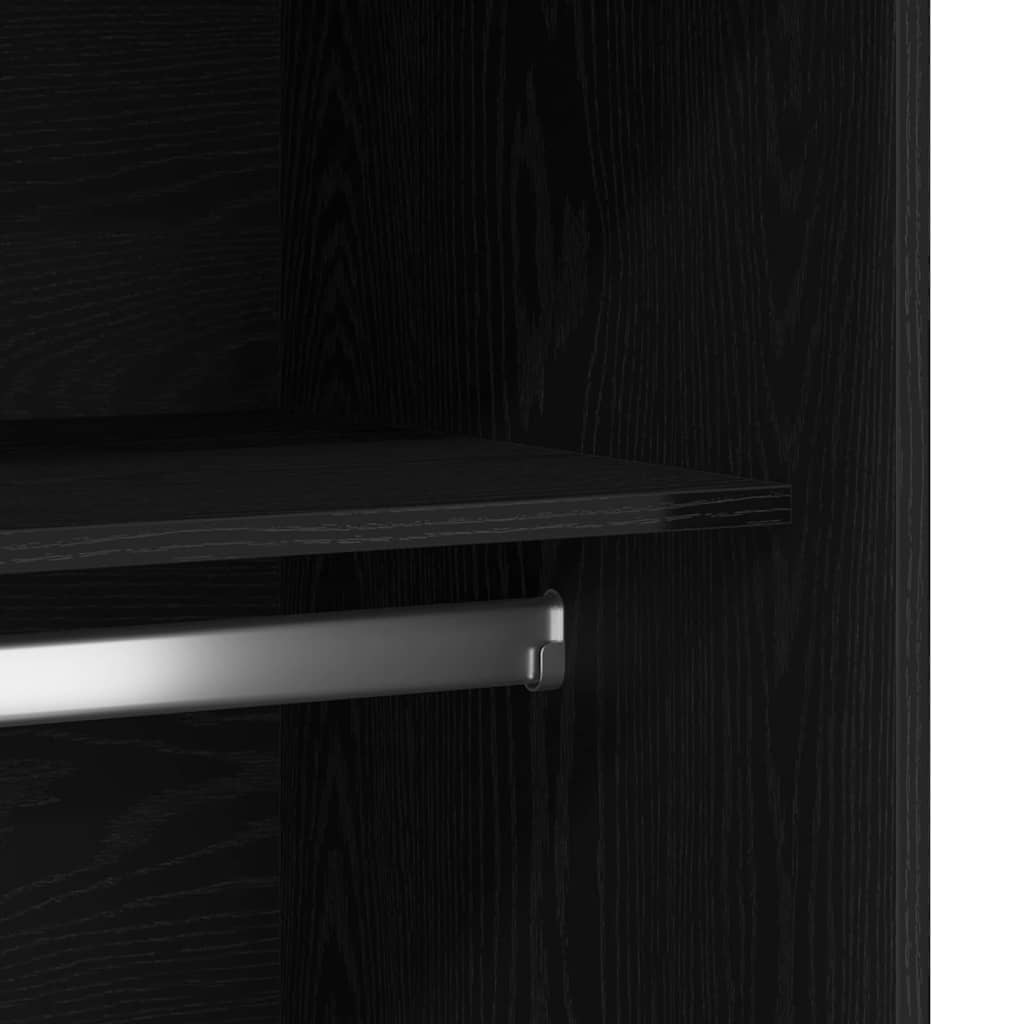 Garderob Svart Ek 100 X 50 X 200 Cm Konstruerat Trä