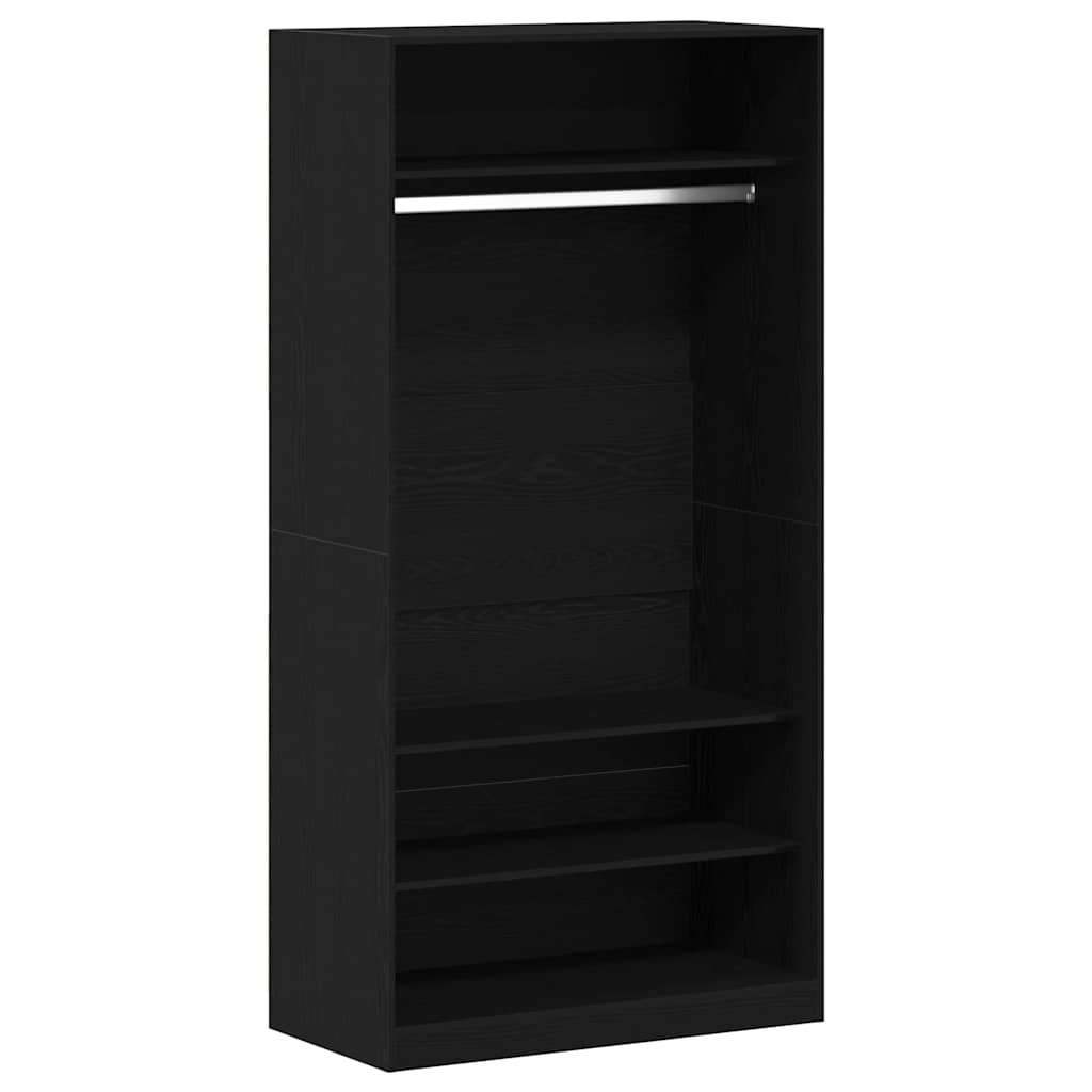 Garderob Svart Ek 100 X 50 X 200 Cm Konstruerat Trä