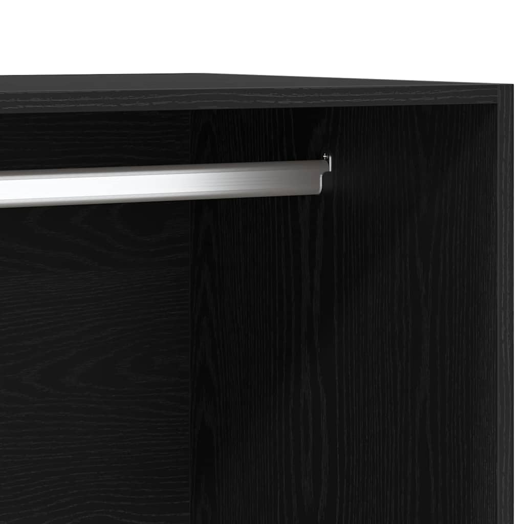 Garderob Svart Ek 50 X 50 X 200 Cm Konstruerat Trä