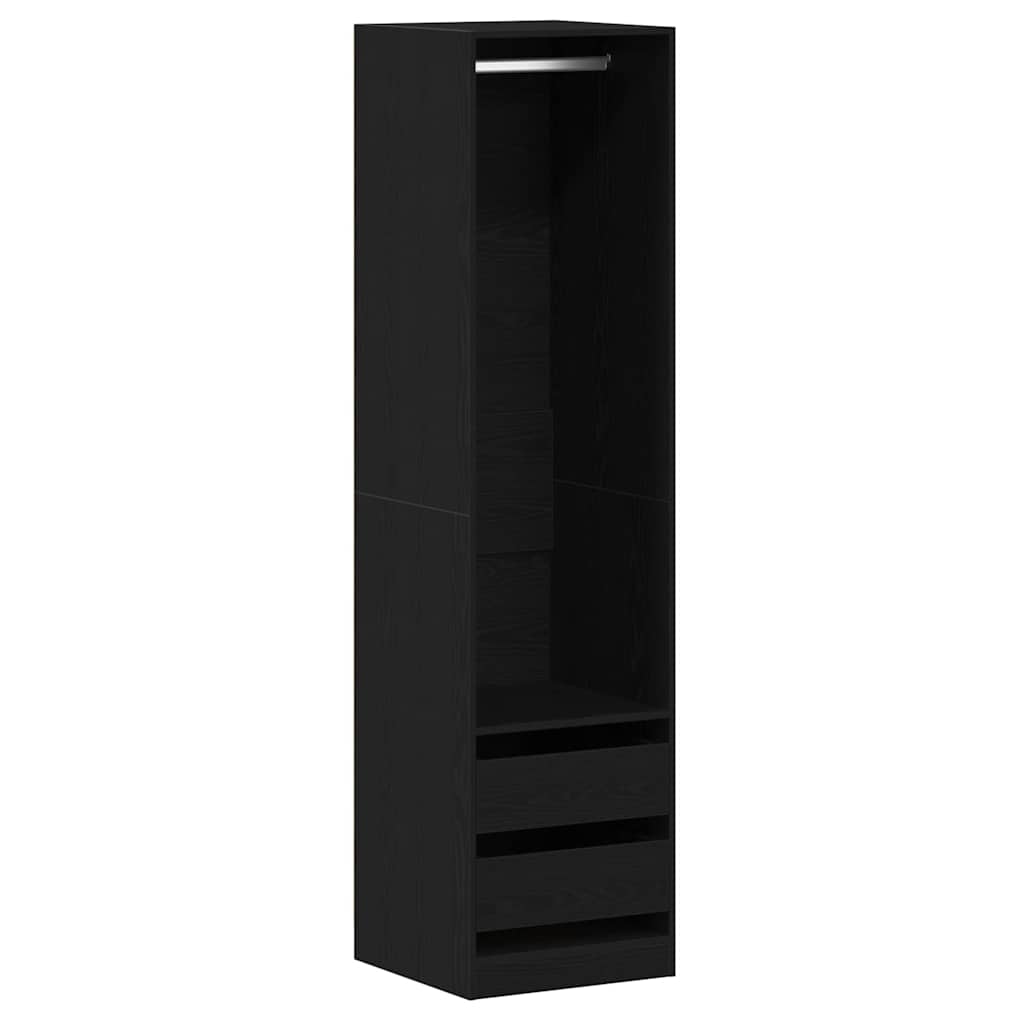 Garderob Svart Ek 50 X 50 X 200 Cm Konstruerat Trä