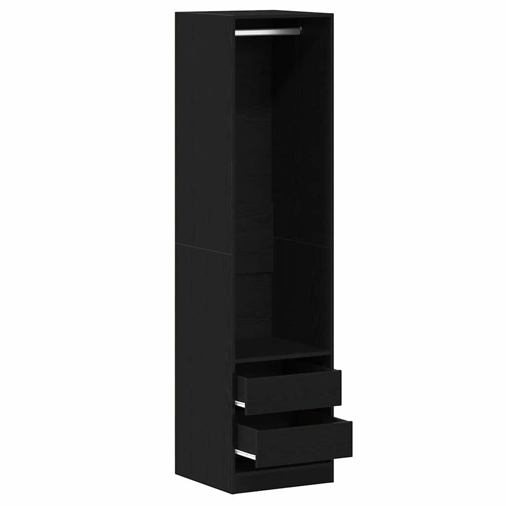 Garderob Svart Ek 50 X 50 X 200 Cm Konstruerat Trä