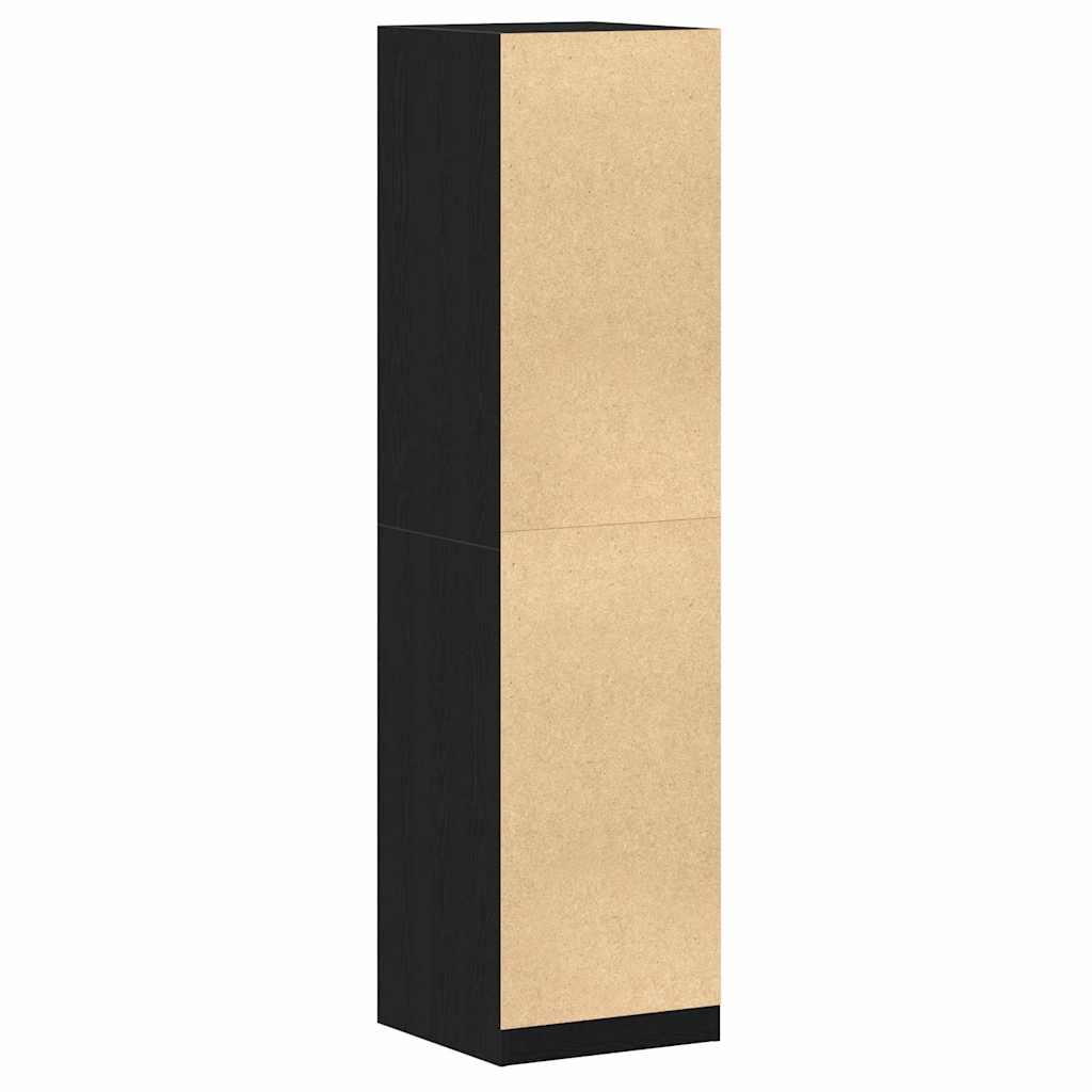 Garderob Svart Ek 50 X 50 X 200 Cm Konstruerat Trä