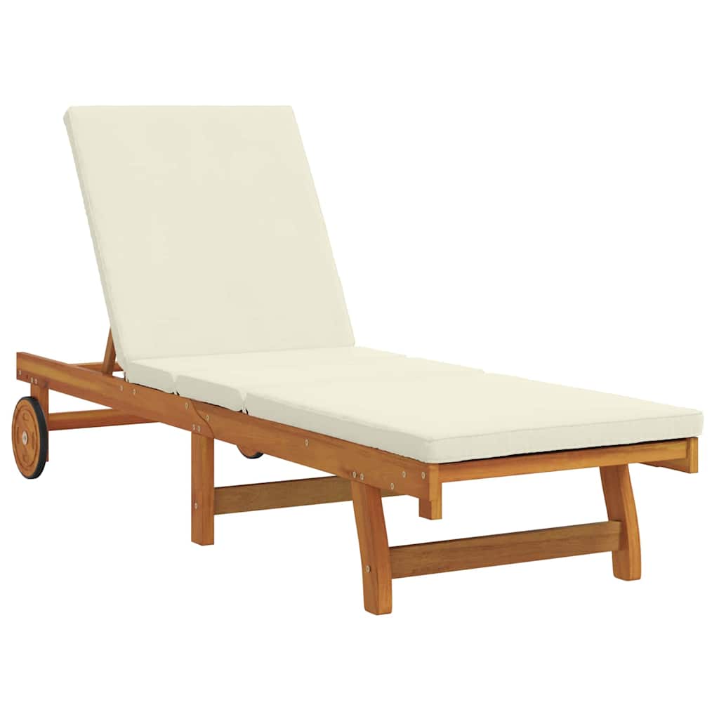 Solstol Reclining 1-Person 2 Pcs Brun Massivt Akaciaträ