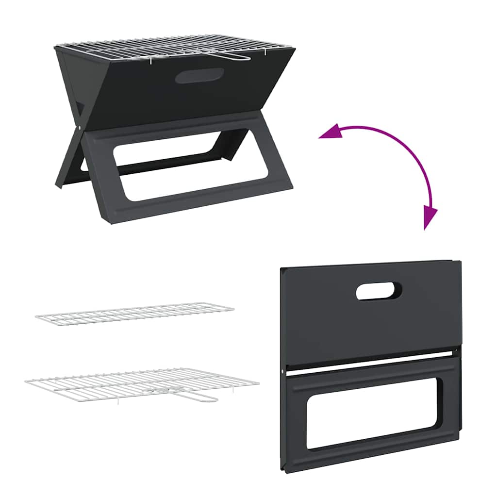Utomhusgrill Svart 46 X 31 X 31 Cm Stål