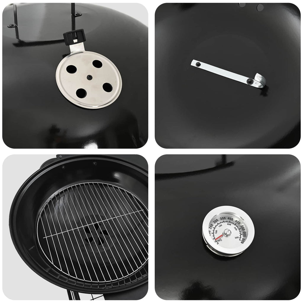 Utomhusgrill Med Hjul Svart 91 X 71 X 107 Cm Metall