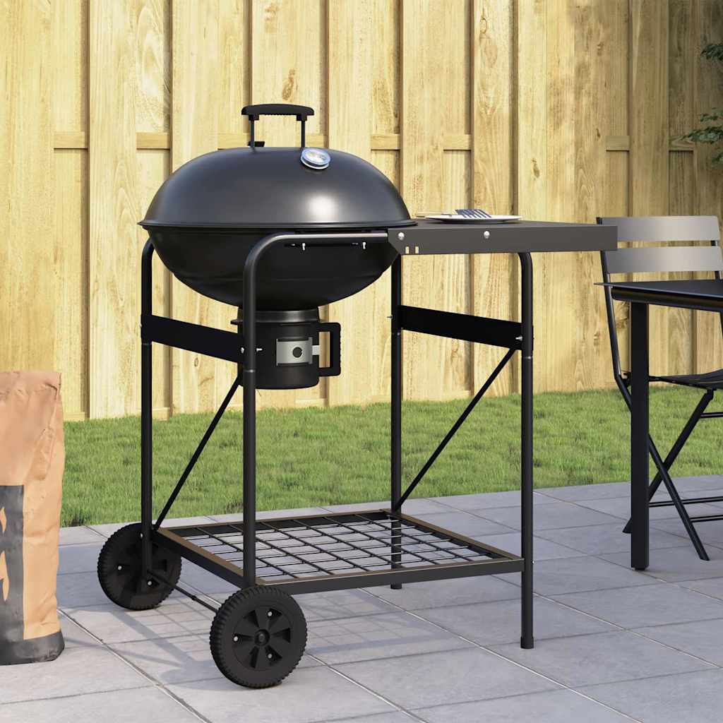 Utomhusgrill Med Hjul Svart 91 X 71 X 107 Cm Metall
