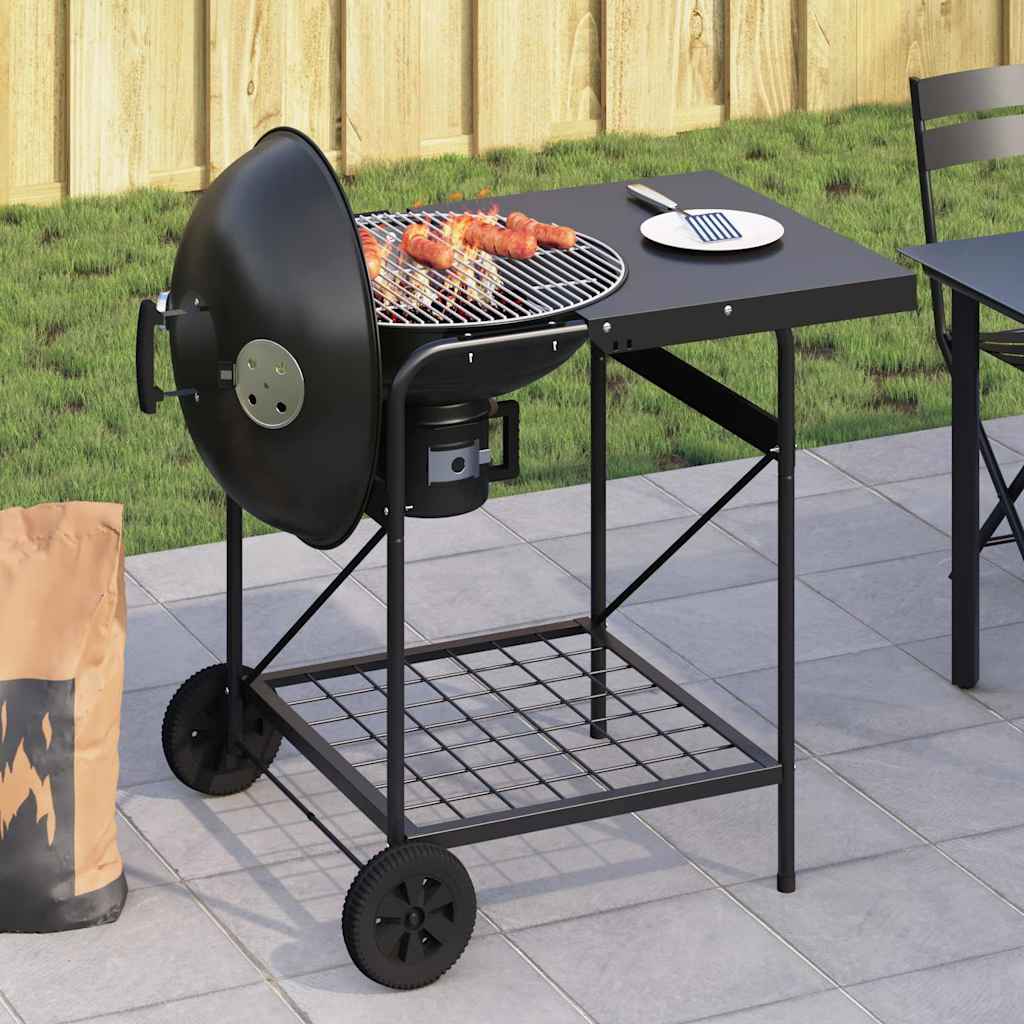 Utomhusgrill Med Hjul Svart 91 X 71 X 107 Cm Metall