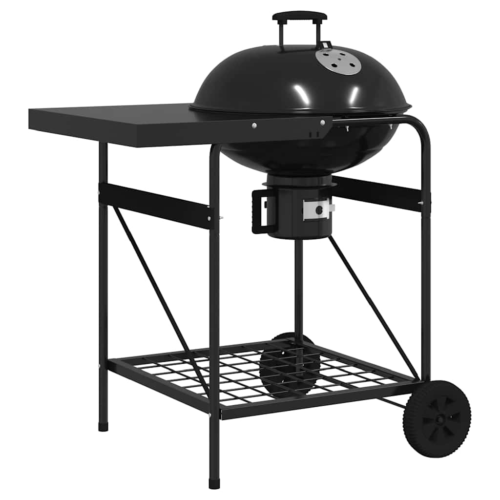 Utomhusgrill Med Hjul Svart 91 X 71 X 107 Cm Metall