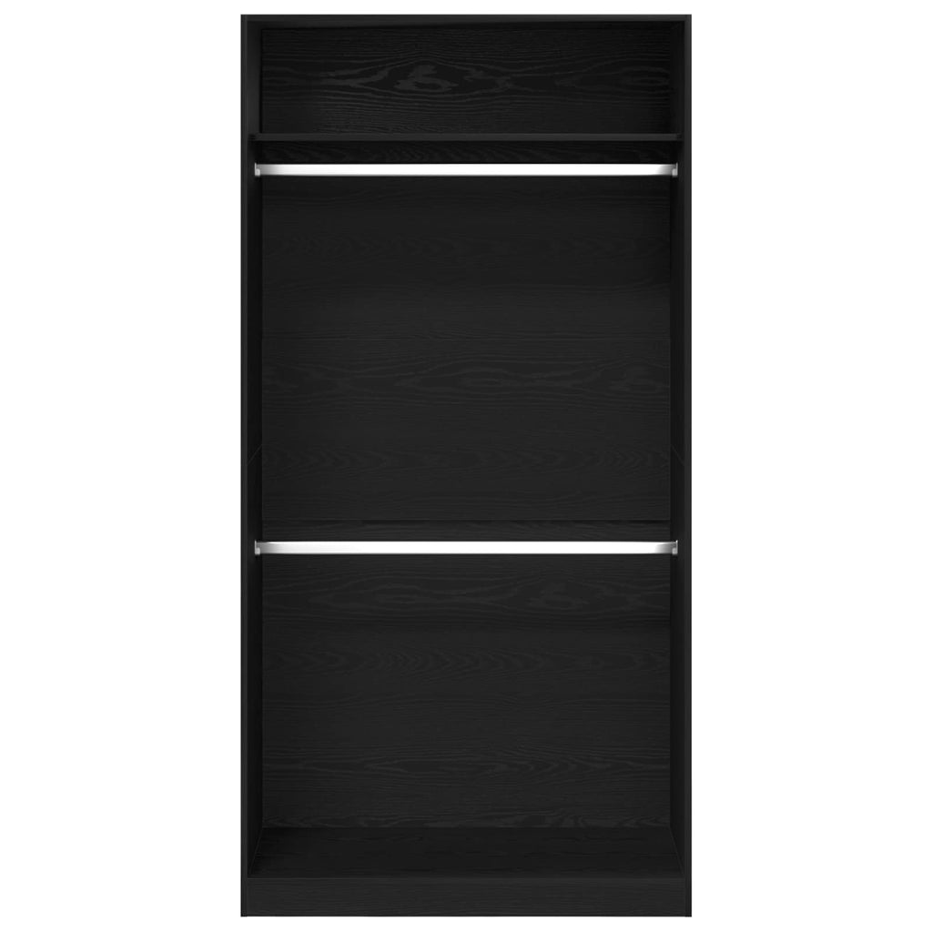 Garderob Med Hylla Svart Ek 100 X 50 X 200 Cm Konstruerat Trä