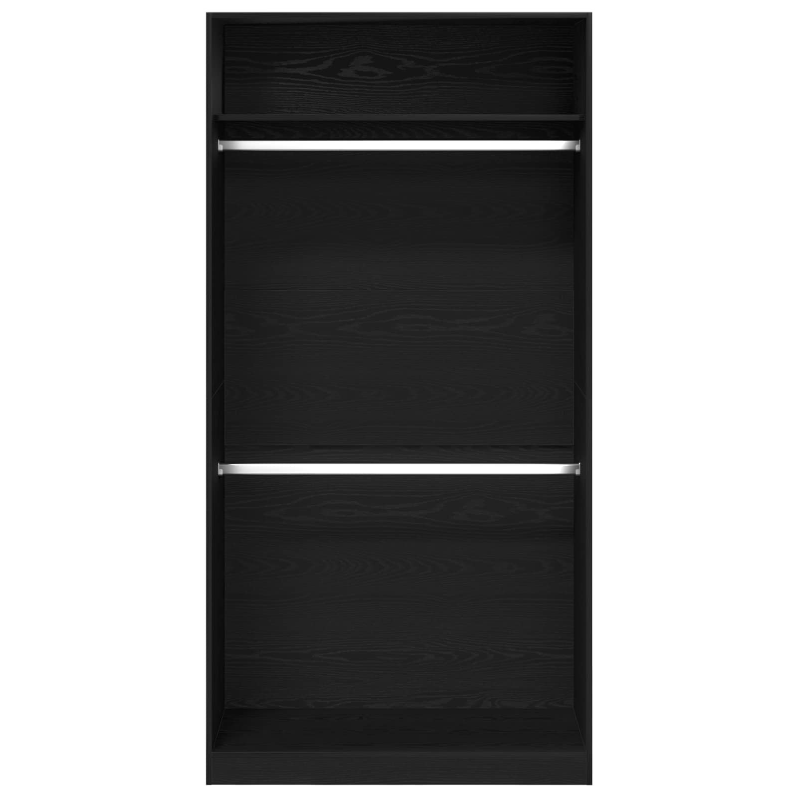 Garderob Med Hylla Svart Ek 100 X 50 X 200 Cm Konstruerat Trä
