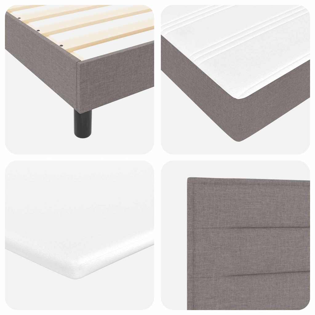 Bäddfjäder Med Madrass Med Led Taupe 140 X 200 Cm Tyg